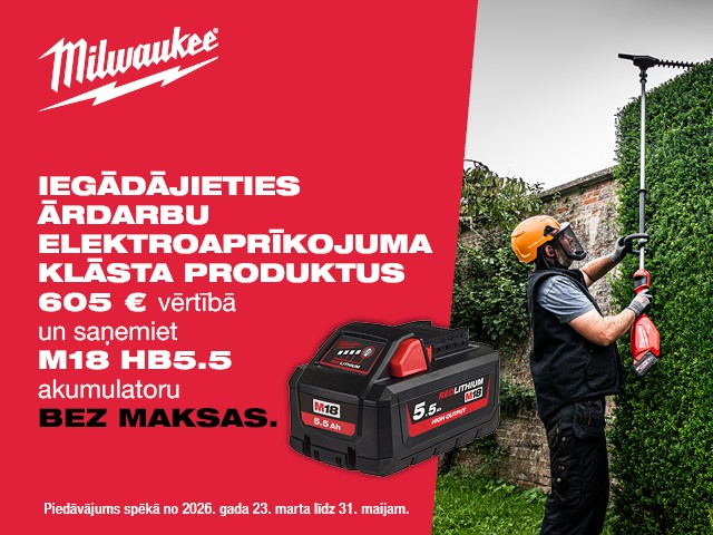 MILWAUKEE dārza tehnikas akcija